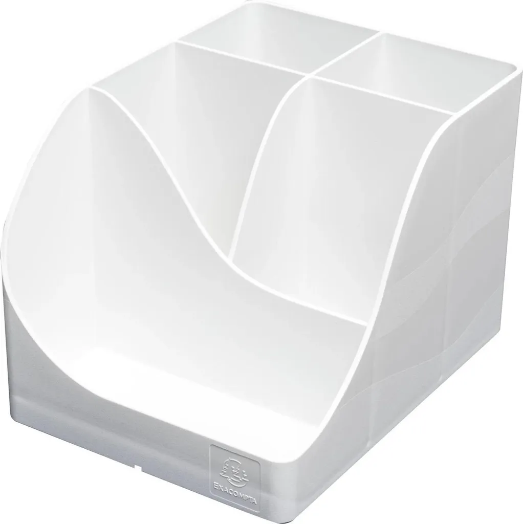 Pot à crayons Blanc Exacompta Autentik 69513D pour Bureau - Set de 4
