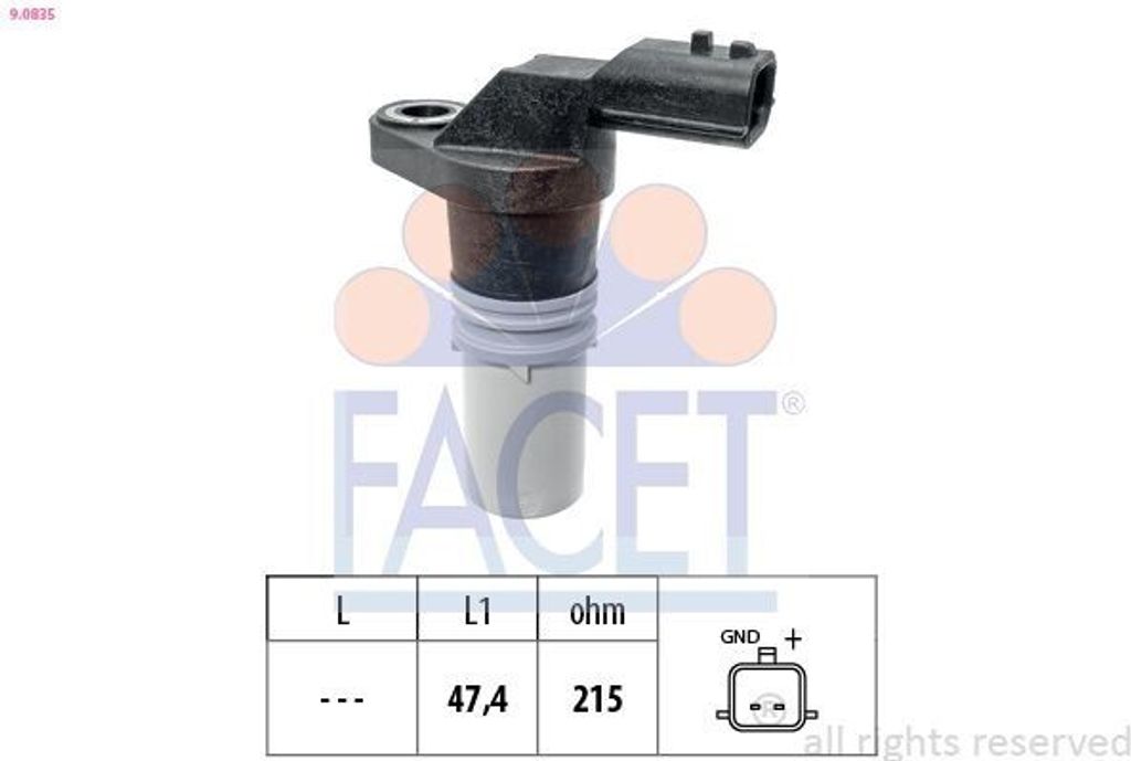 FACET 9.0835 Kurbelwellensensor Impulsgeber für RENAULT Sandero / Stepway II (B8) für NISSAN MICRA V (K14) für DACIA SANDERO II