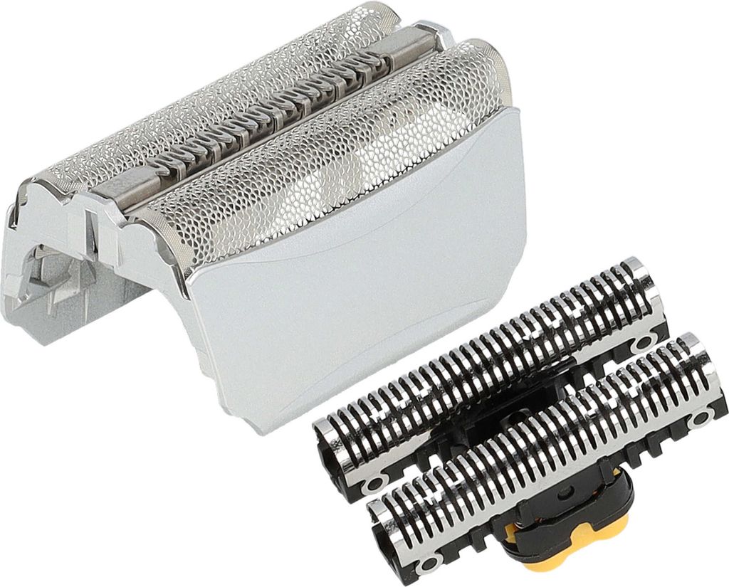 vhbw 1x Klingenblock, 1x Doppelscherfolie mit Rahmen Ersatz für Braun 51S, 51B für Rasierer - Kombipack Silber