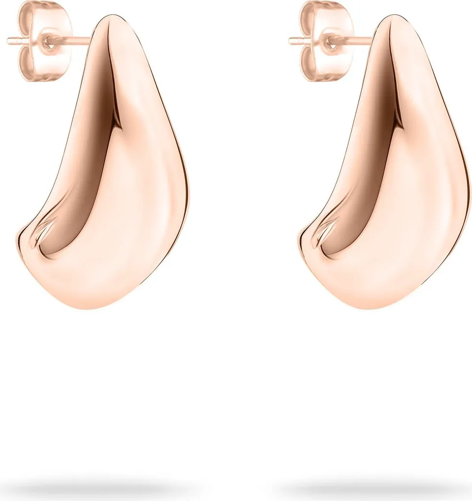 Créoles dorées Tamaris pour dames en acier plaqué or jaune brillant