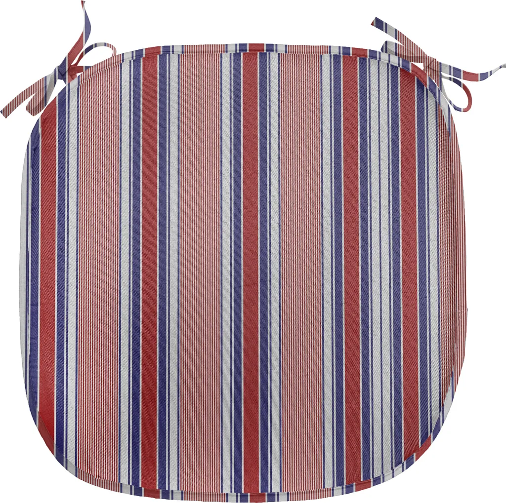 ABAKUHAUS Rivestimento a strisce per sedie da sala da pranzo, linee verticali a codice a barre, cuscino decorativo impermeabile con cinturini per sedie da cucina, 40 cm x 40 cm, blu grigio rubino
