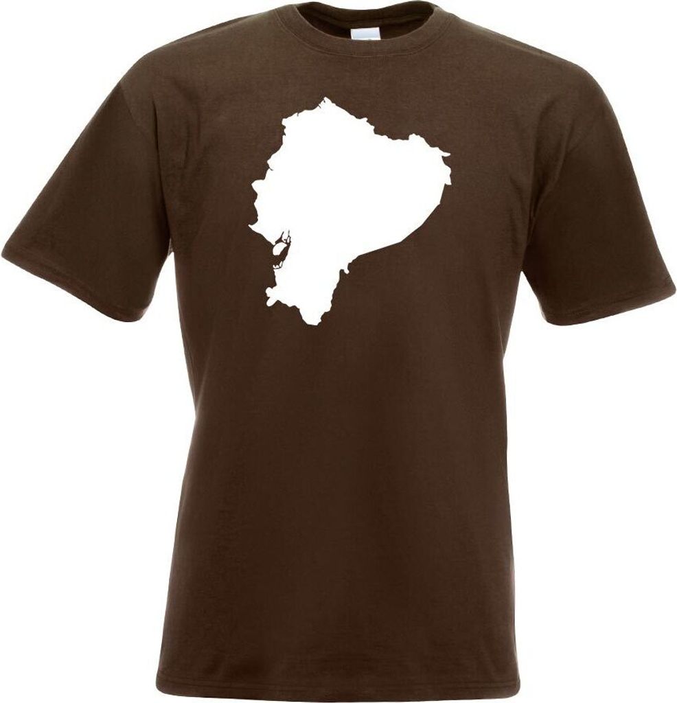 Kiwistar - T-Shirt - Chocolate - Ecuador Umriss Kontur Herren Funshirt Bedruckt Design Sprüche Spruch Motive - mit Motiv Bedruckt - Funshirt Desig...