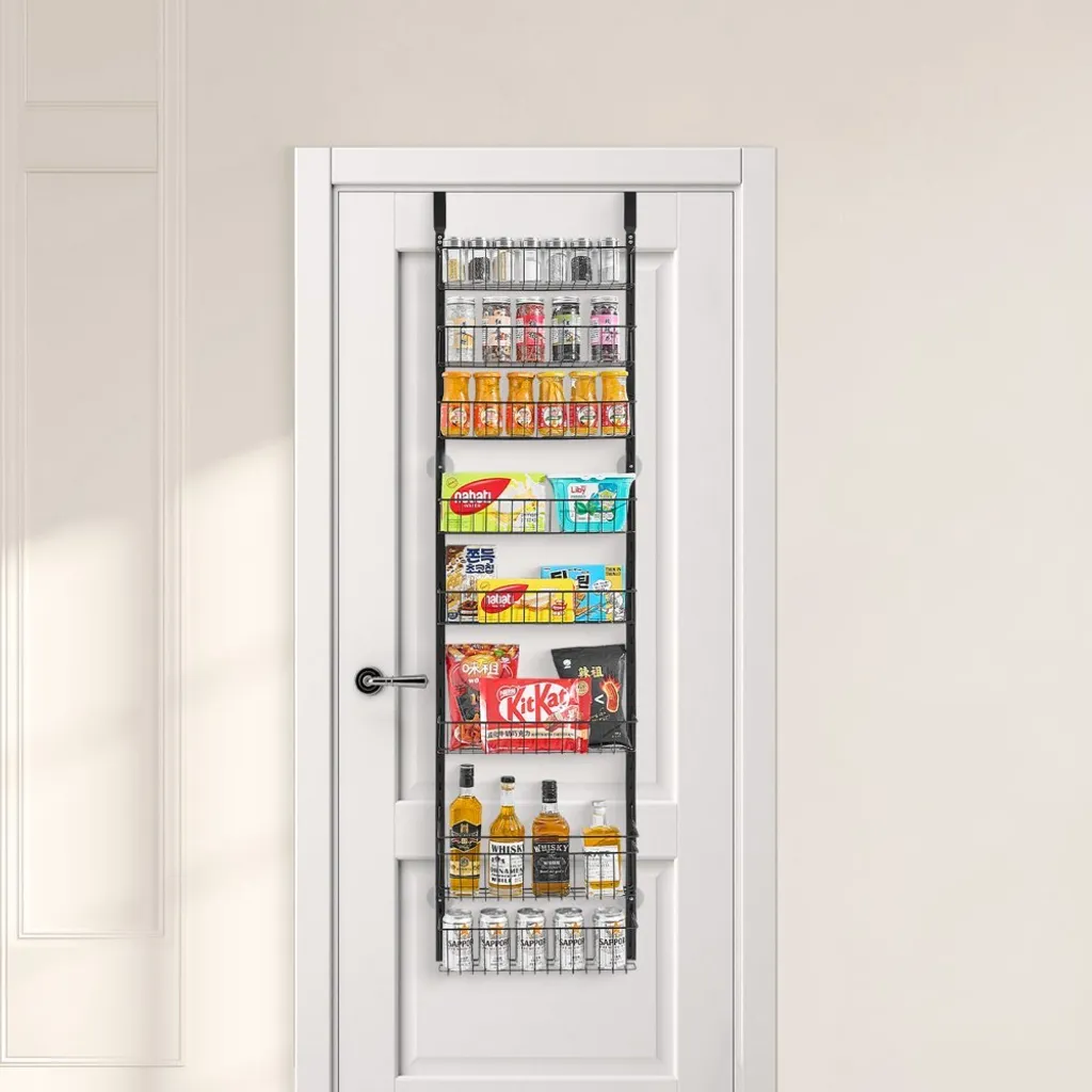 Portaspezie da Muro 8 Livelli Nero - Organizzatore per Cucina Gourmet