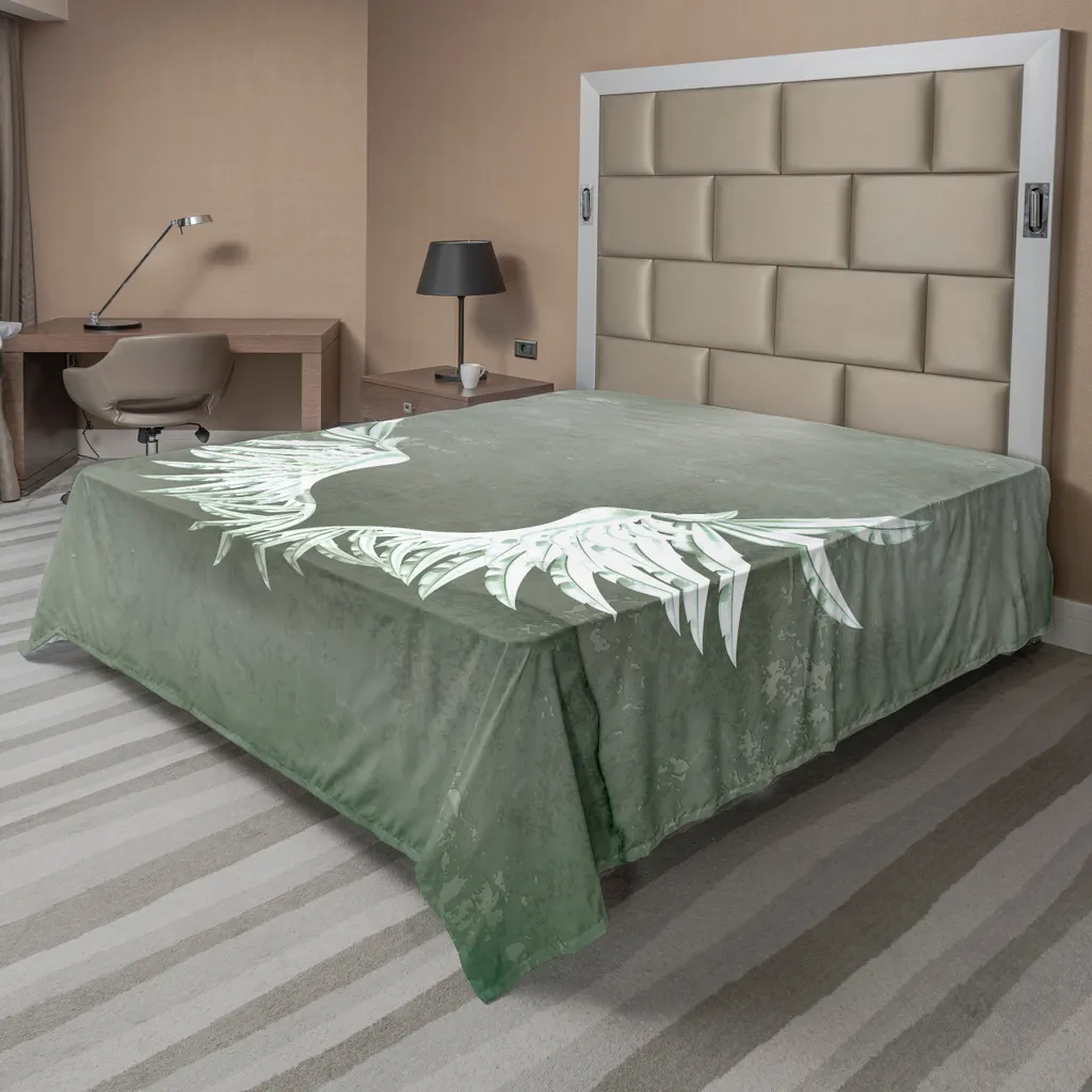 Drap Plat Décoratif Motif Wings Design Royal Insignia 260x228 cm Gris