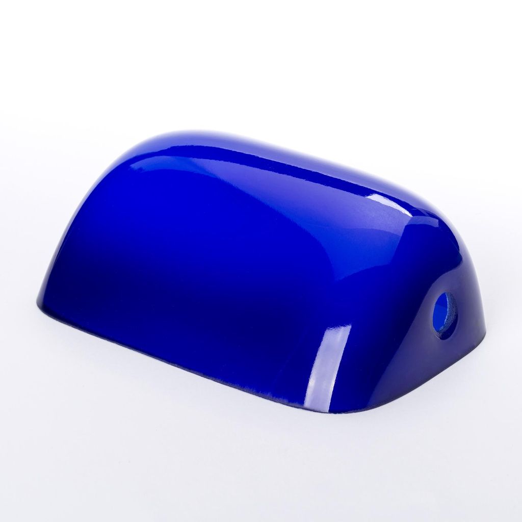 Kleines Bankers Ersatzglas Glas Lampe Leuchte Bankerslampe Lampenglas, Tischlampe, 150x90x60mm, Blau