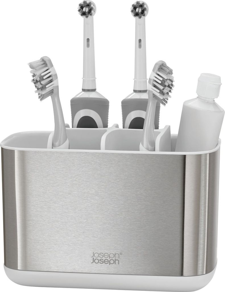 Joseph Joseph EasyStore™ Stalen tandenborstelhouders - Wit Productafbeelding 