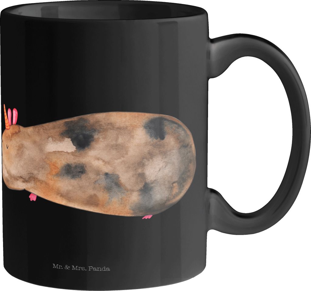 Mr. & Mrs. Panda Kaffeetasse Einhorn Meerschweinchen - Schwarz - Geschenk, Unicorn, Teetasse, Meerhörnchen, schöne tasse, Meerschwein, Becher, Ka...