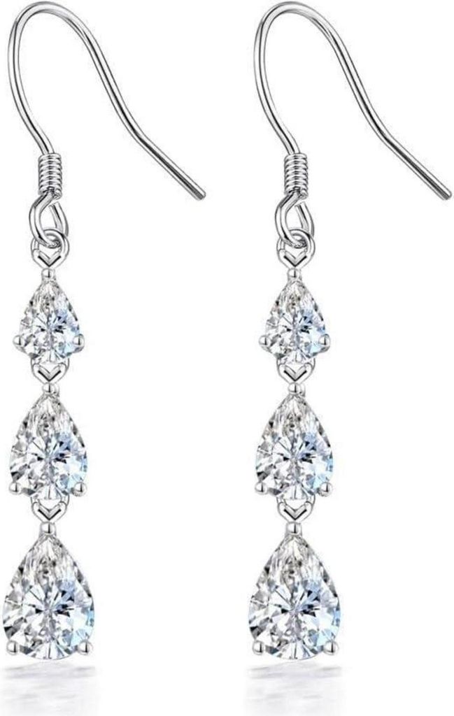 GW Damen Ohrringe Silber 925 Hängend Zirkon Mondstein Produktbild 