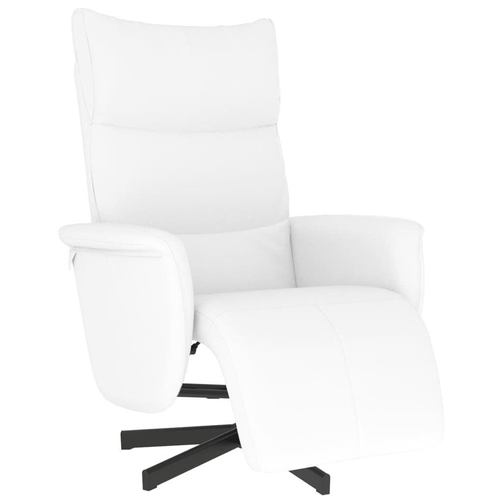 vidaXL Poltrona relax con poggiapiedi in Pelle finta bianca Immagine del prodotto 