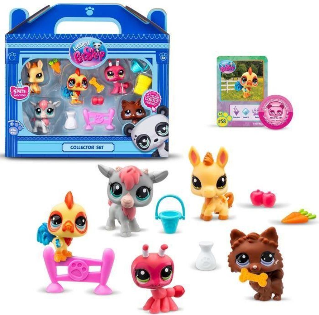 Littlest Pet Shop Bauernhof Sammelset, 5 Tiere und Zubehör, Generation 7, Bobblin' Head