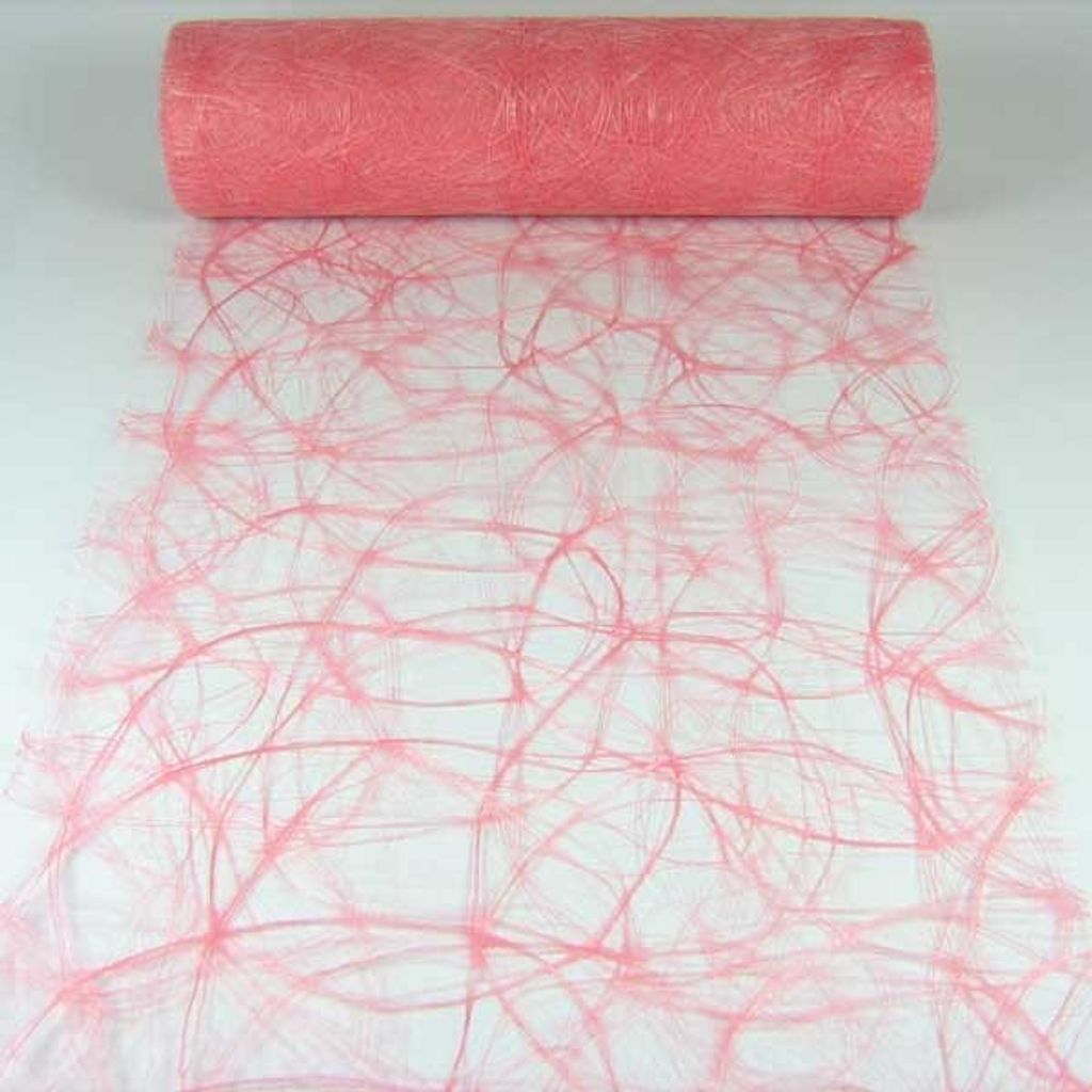 25m Sizoweb 30cm/300mm Tischband Tischläufer Tischdeko Dekoration Faserseide, Farbe:rosa