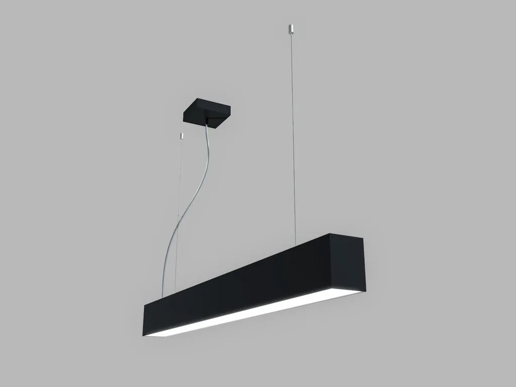 Luminaire Suspendu Linéaire LED 90cm Noir 24W DALI pour Bureau Chic