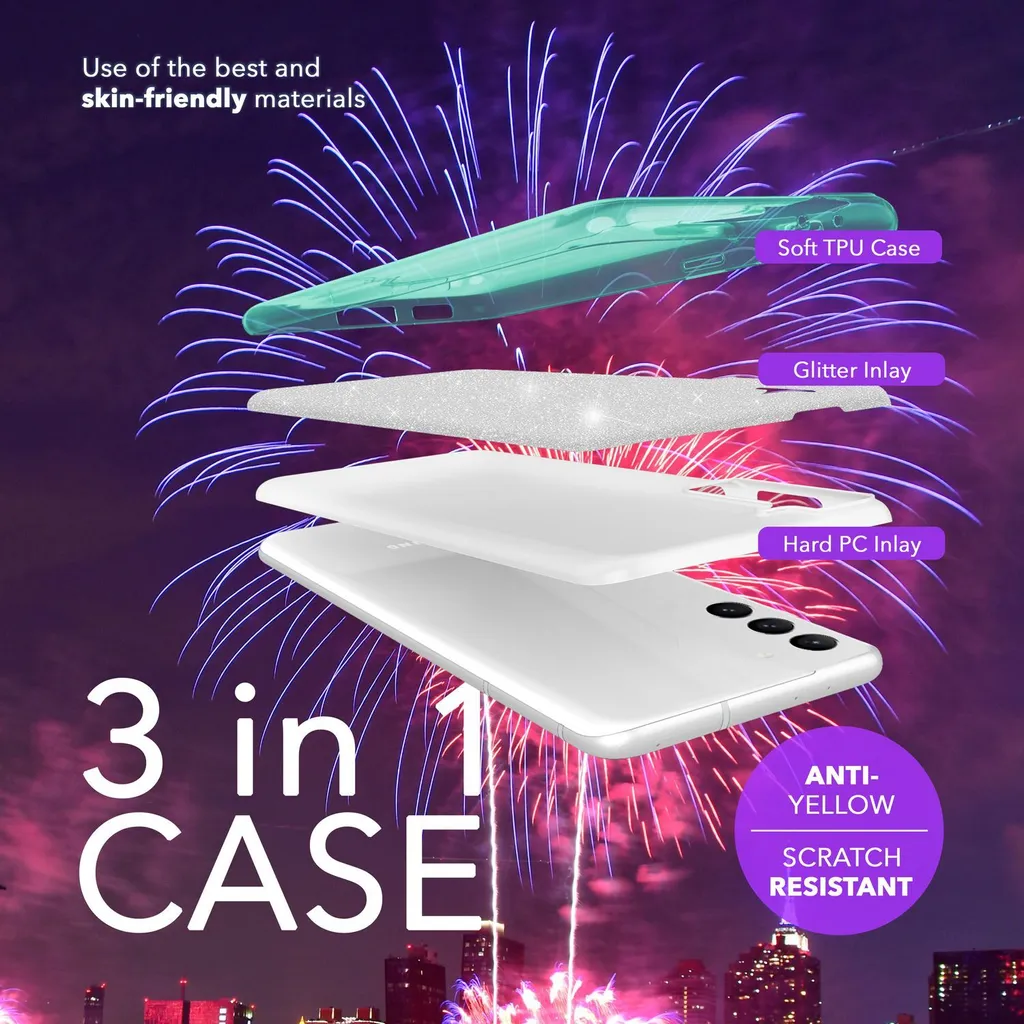 Luce e Protezione: NALIA Glitter Case per Samsung Galaxy S24 Plus - 3
