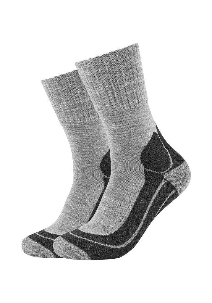 Camano Socken 2er Pack Outdoor in dezentem Design light grey melange 35/38
