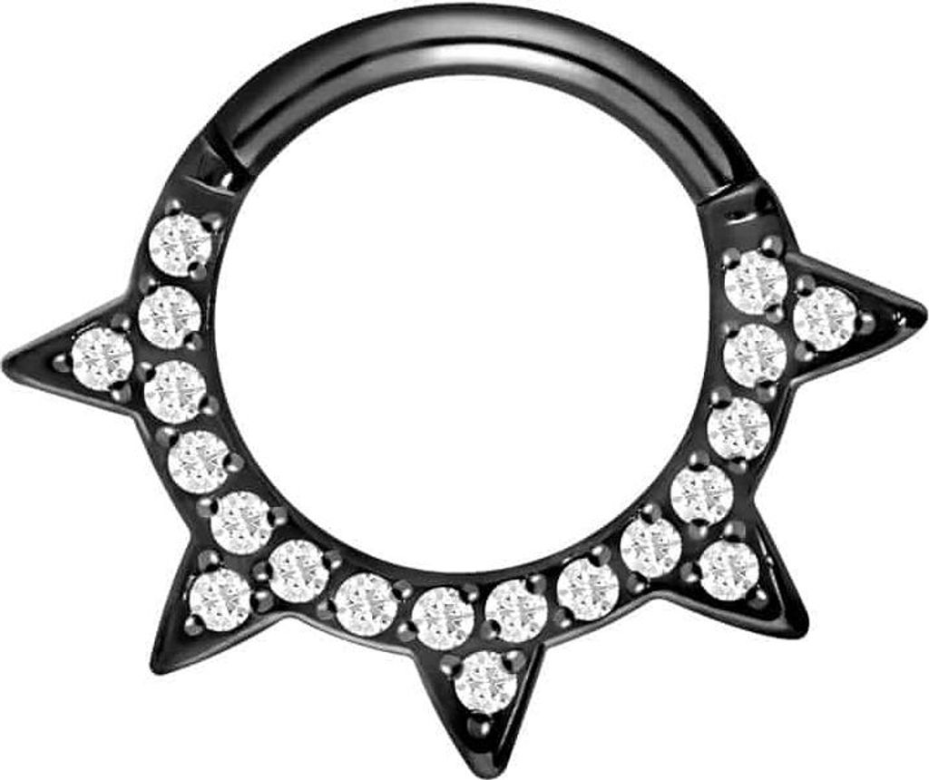 Ohrpiercing, Nasenpiercing, Septum Piercing Chirurgenstahl Segmentring Clicker KRISTALLSPITZEN
