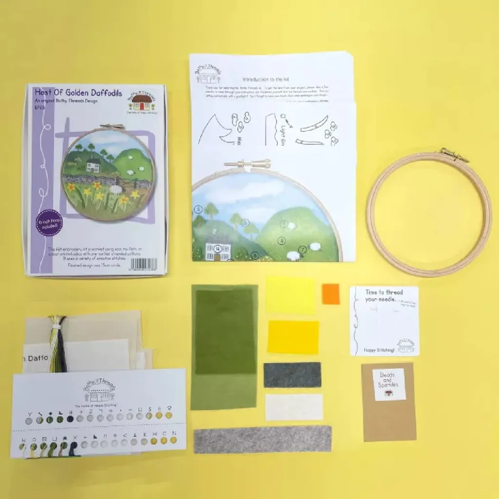 Kit DIY Broderie Fleurs pour Décoration Murale Bothy Threads EFE5 15cm - 3