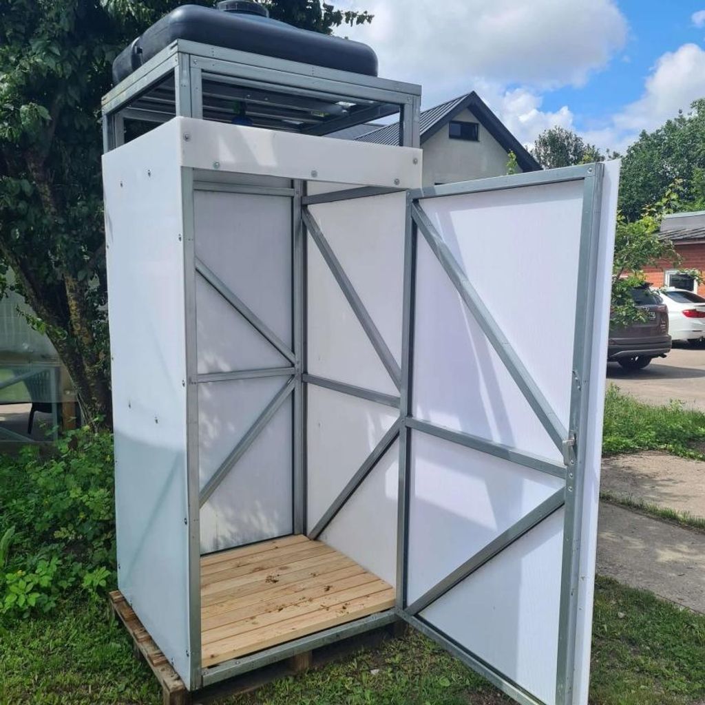Cabina doccia da giardino con serbatoio 150L Immagine del prodotto 