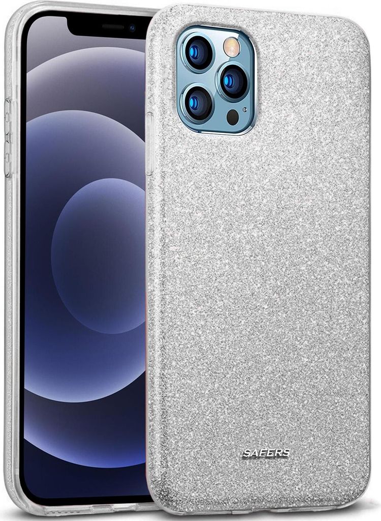 Handy Case für iPhone 12 Pro Max Hülle Glitzer Cover TPU Schutzhülle, Silber