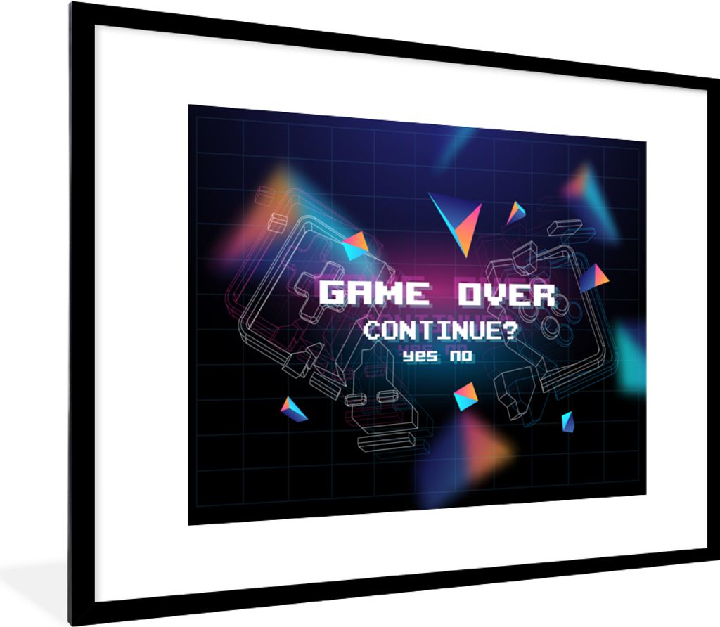 MuchoWow® Gerahmtes Poster Spiele - Arcade - Game Over - Produktbild 