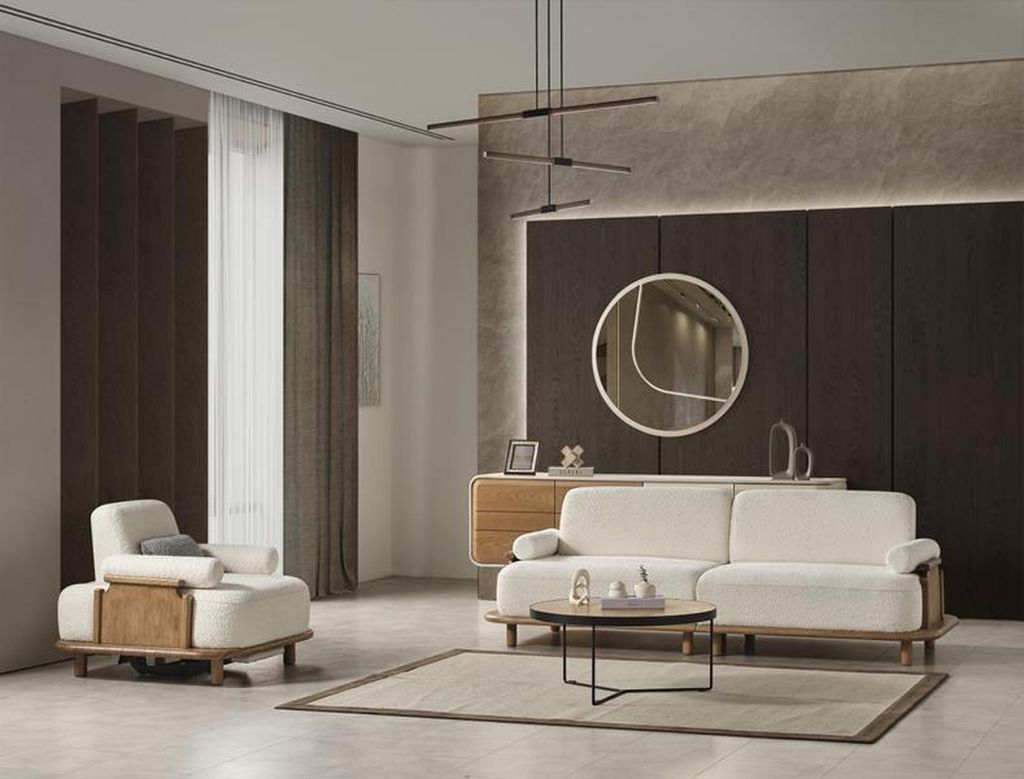 Polstermöbel Sitzgruppe Wohnlandschaft Lounge Sofa Couch Sofagarnitur 3+1