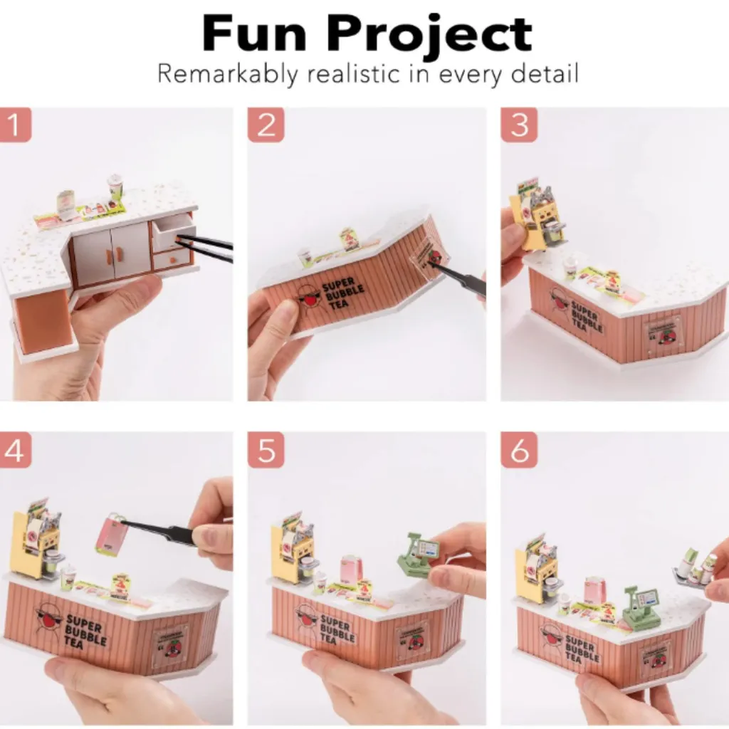 Kit DIY Puzzle 3D Boutique Bubble Tea en plastique résistant 130 pcs - 5