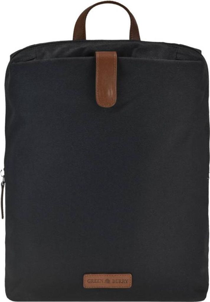 Greenburry Rucksack Nylon 26x30cm "Eva" Cityrucksack Damen klein schwarz