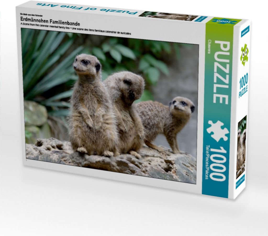 Calvendo Ein Motiv aus dem Kalender Erdmännchen Familienbande 1000 Teile Puzzle quer 640x480mm, CALVENDO; 7322019
