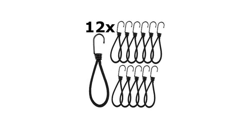 12 Stück Spanngummi Mit Haken – Robuste Expander Für Camping, Fahrrad, Zelt & Haushalt