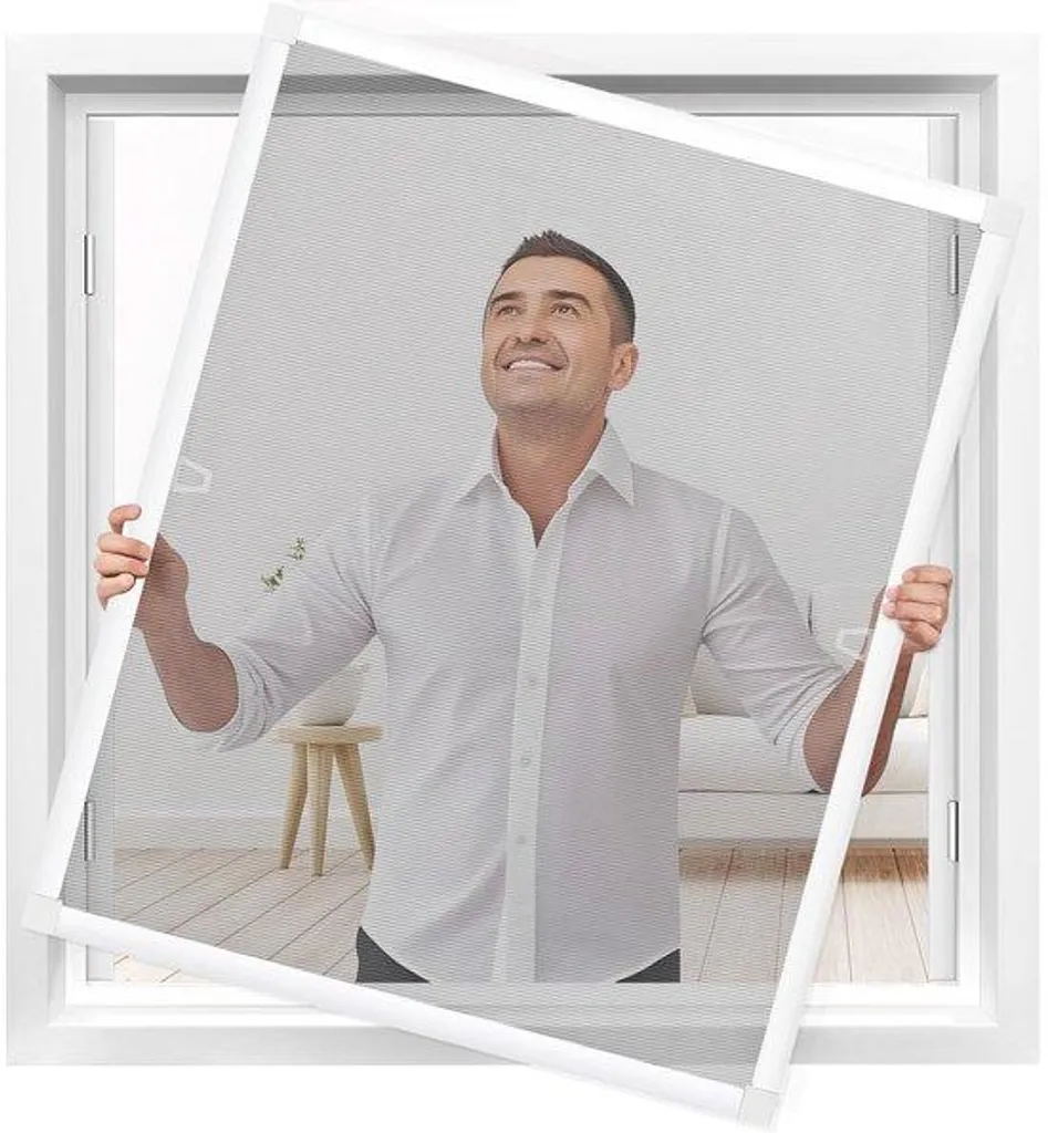 Moustiquaire aluminium blanc 80x100 cm avec toile renforcée durable