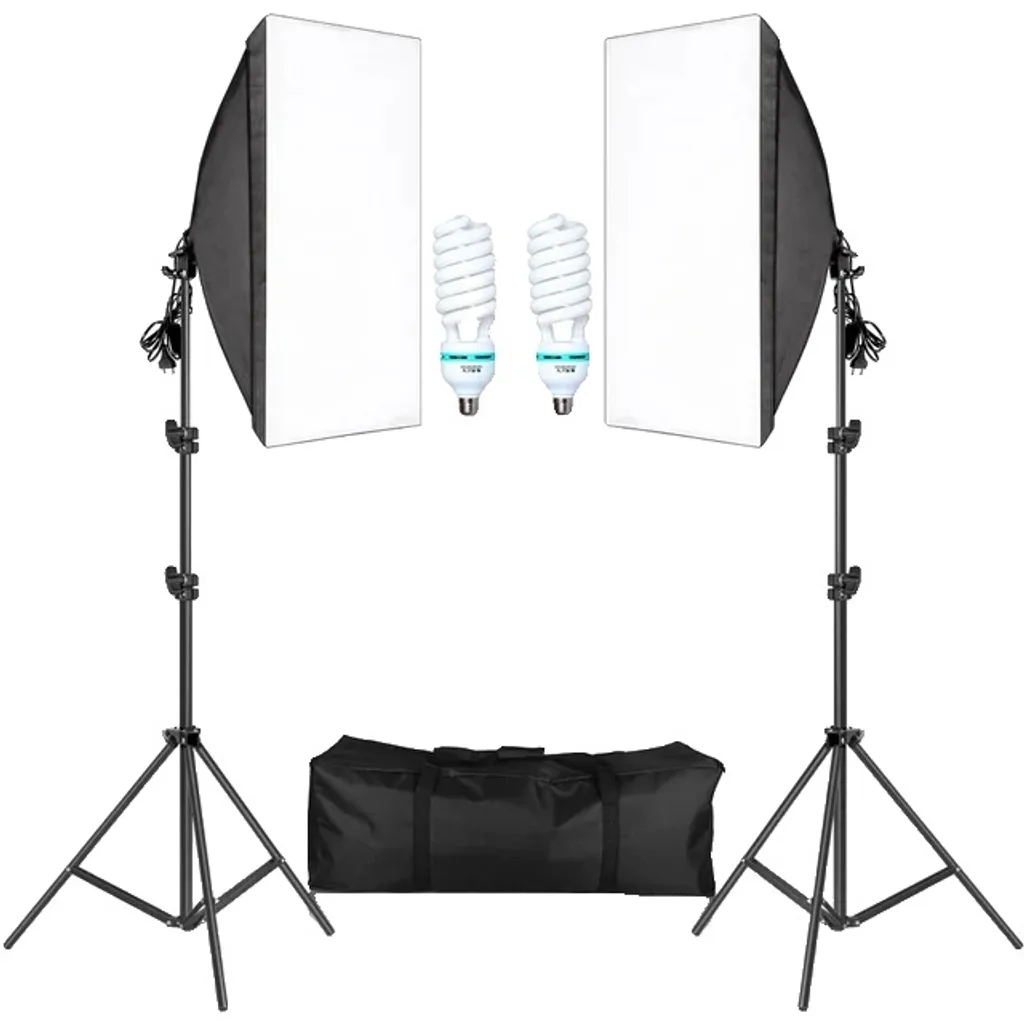 Kit Softbox 135W Professionale E27 | Luci per Foto Prodotto e Video
