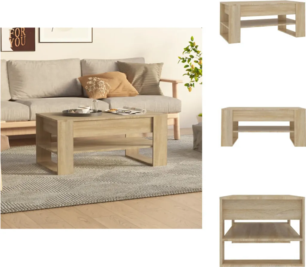 Tavolino Salotto Rovere Sonoma 102 cm vidaXL - Design Moderno
