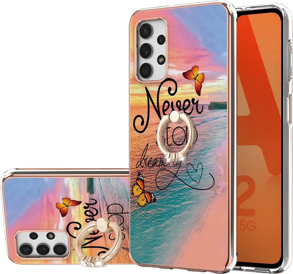Protezione Samsung Galaxy A32 5G TPU Silicone | Supporto Magnetico Oro