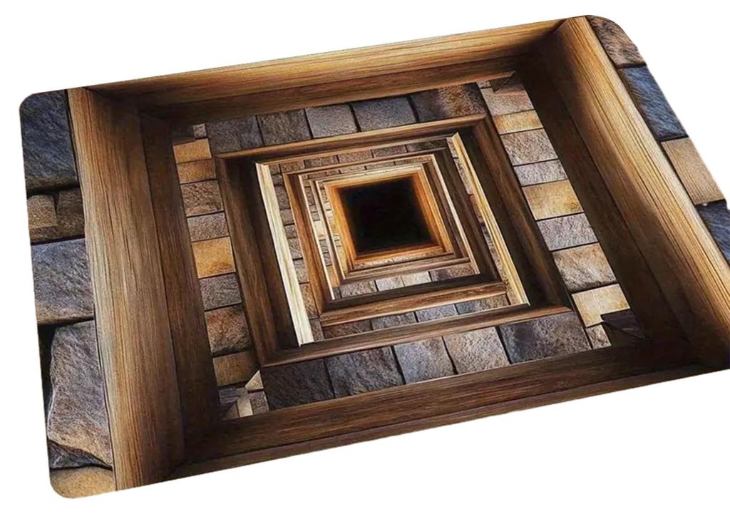 3D-Fußmatte mit optischer Illusion, rutschfest, mit beeindruckendem 3D-Effekt, pflegeleicht, für Wohnzimmer, Schlafzimmer, Badezimmer und Flur.