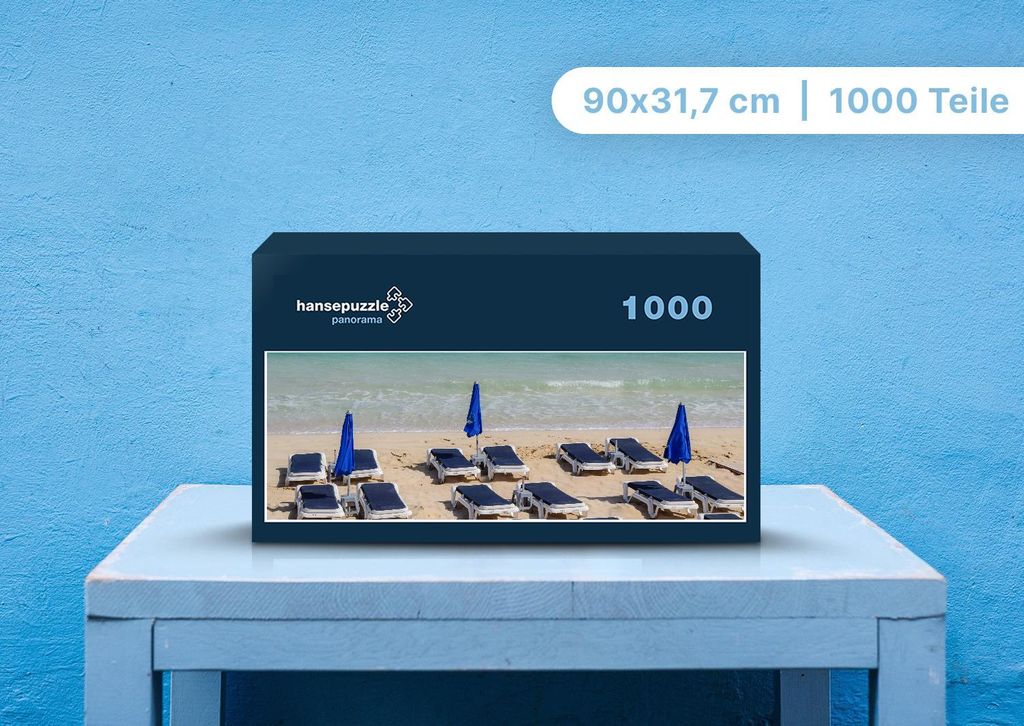 hansepuzzle 100716 - Strand Puzzle, 1050 Teile, Natur, 60,0 x 46,0cm mit hochwertiger Aufbewahrung, Kartonbox und wiederverschließbarem Beutel