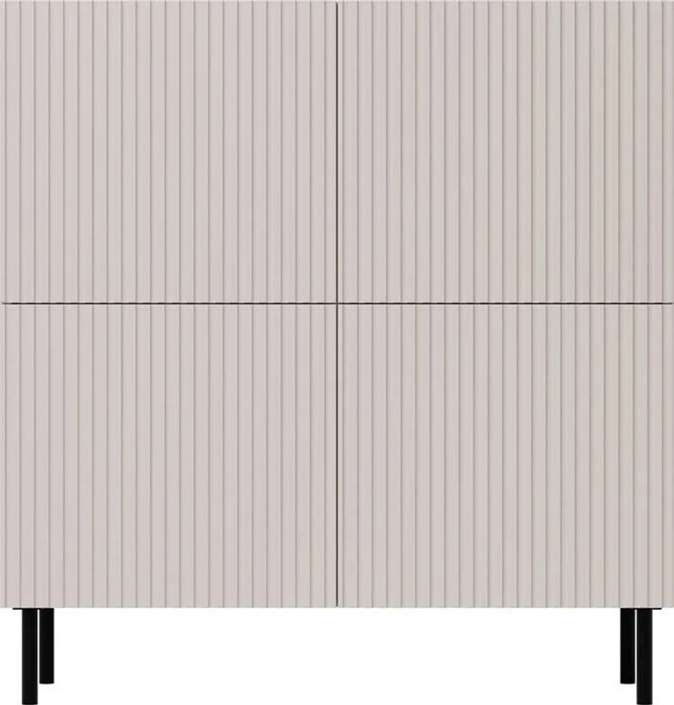 Buffet 4 portes Timote Best Mobilier écru 106 cm pour salon moderne