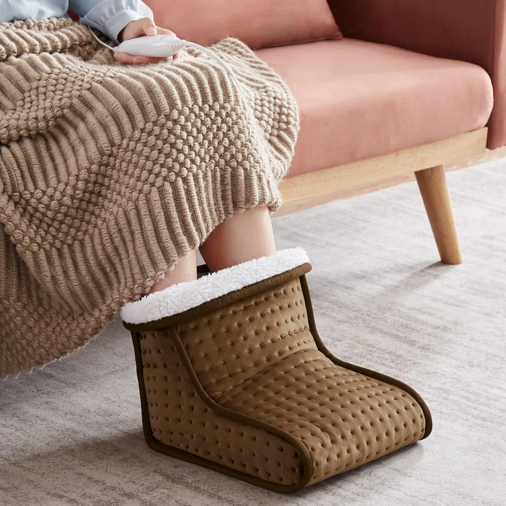 Scaldapiedi Elettrico AREBOS Marrone - Idea Regalo Calda e Morbida