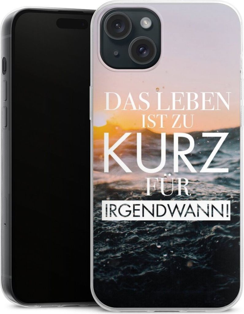 DeinDesign Slim Hülle für Apple iPhone 15 Plus Silikon Case Ultra Dünn Handyhülle Meer Statement Spruch