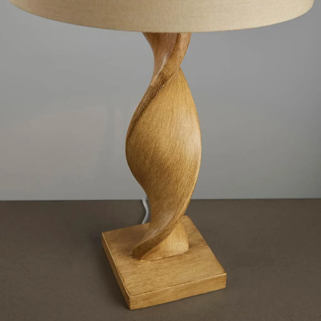 Lampe de table bois clair 68cm ABIA Endon - Finition résine et E27 - 7