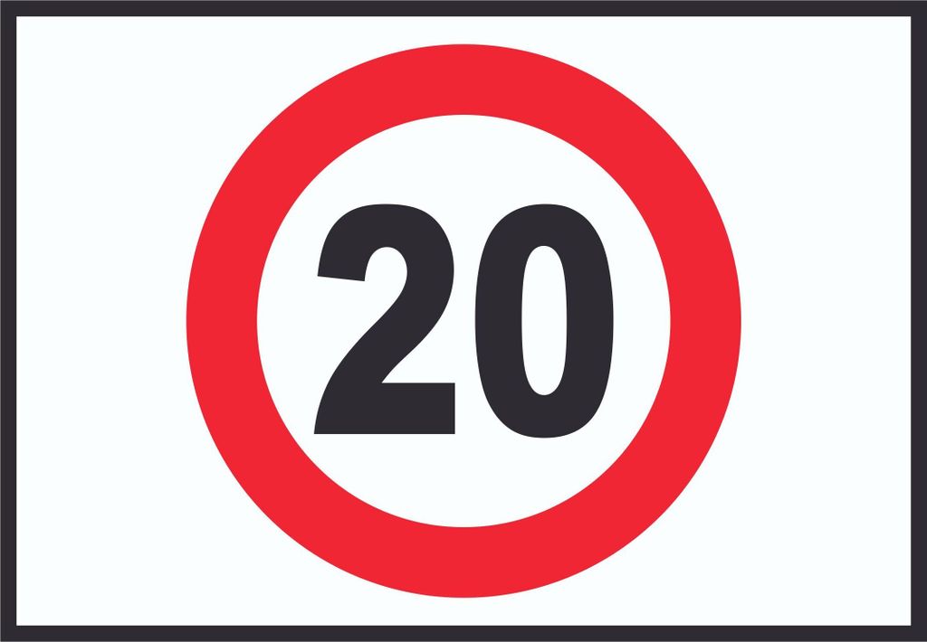 Tempo 20 km/h Geschwindigkeitsbegrenzung Schild Symbol A2 (420x594mm)