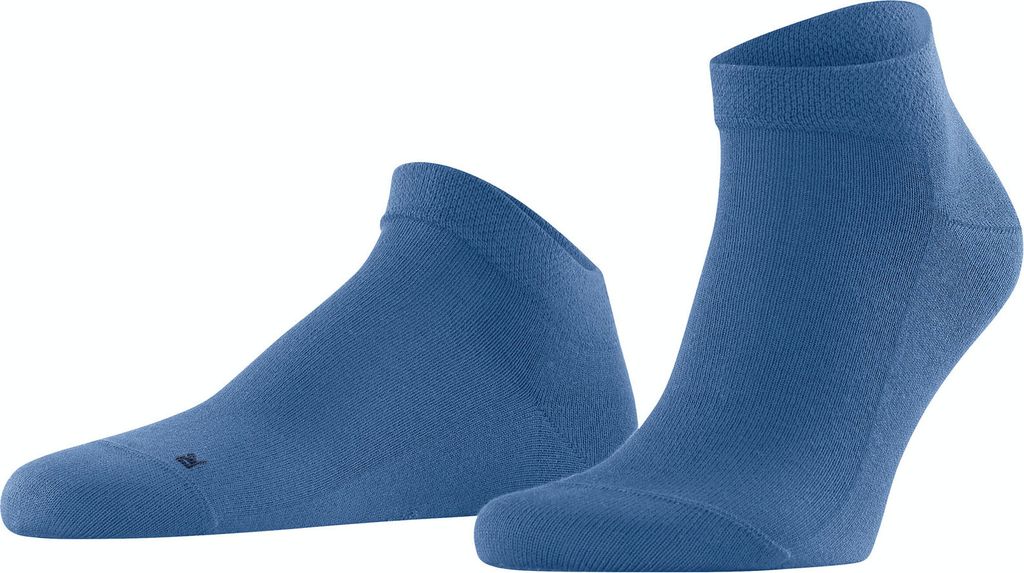 FALKE Herren Sneakersocken - Sensitive London, Socken, Baumwolle, Logo, einfarbig Blau 43-46