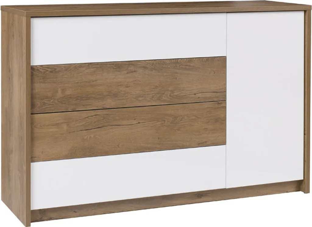 Chiffonnier moderne LATIKA 4 tiroirs meuble de rangement chambre élégant