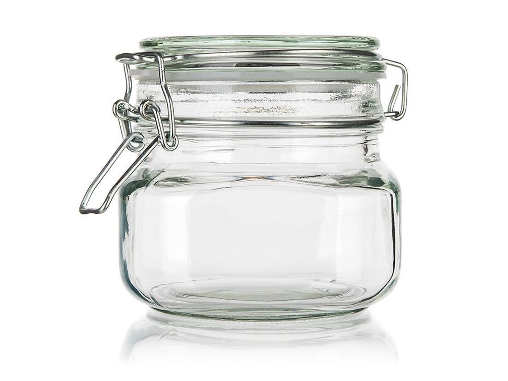 hermetisch verschlossenes Glasgefäß 500ml. mit Schnappverschluss