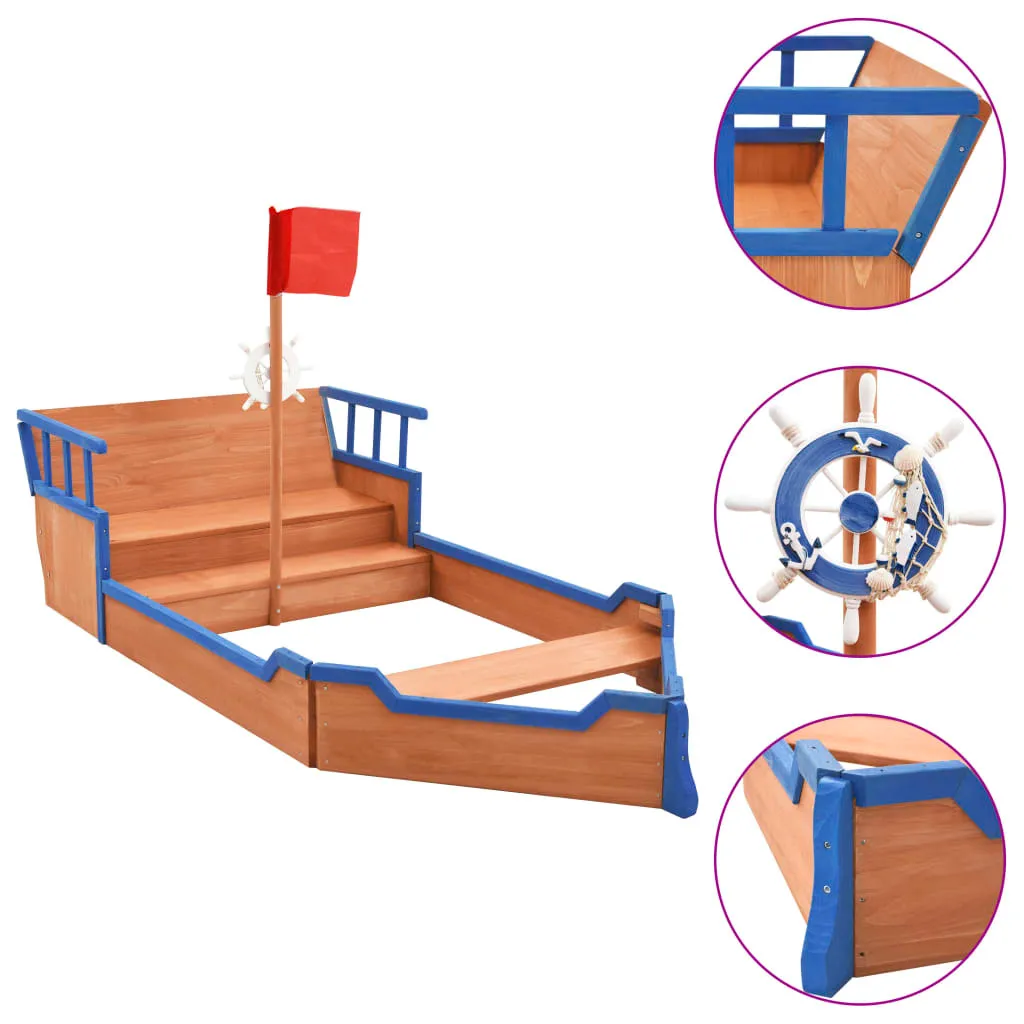 Bac à sable Bateau Pirate pour activités de plein air et jeux d'éveil