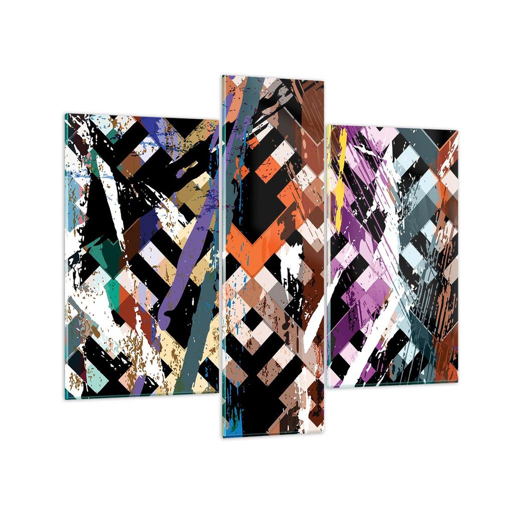 Bilder auf glas - Abstraktion modern - 95x80cm - Glasbilder - Wandbilder - Kunstdruck - zum Aufhängen bereit - Wanddekoration aus Glas - Glas Bild...