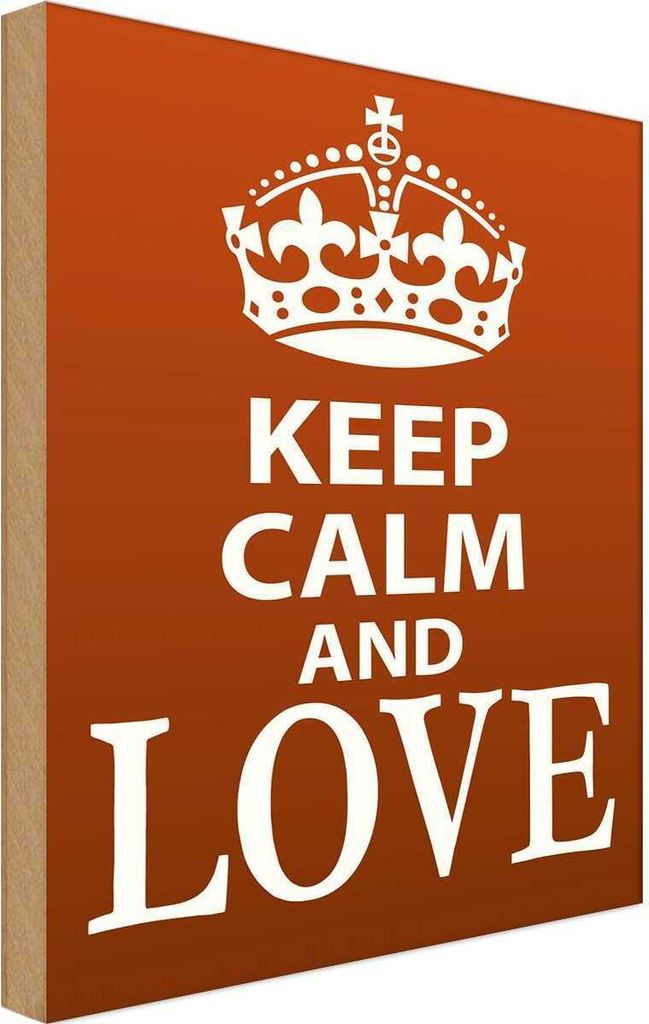 vianmo Holzschild 40x30 cm Keep Calm and Love