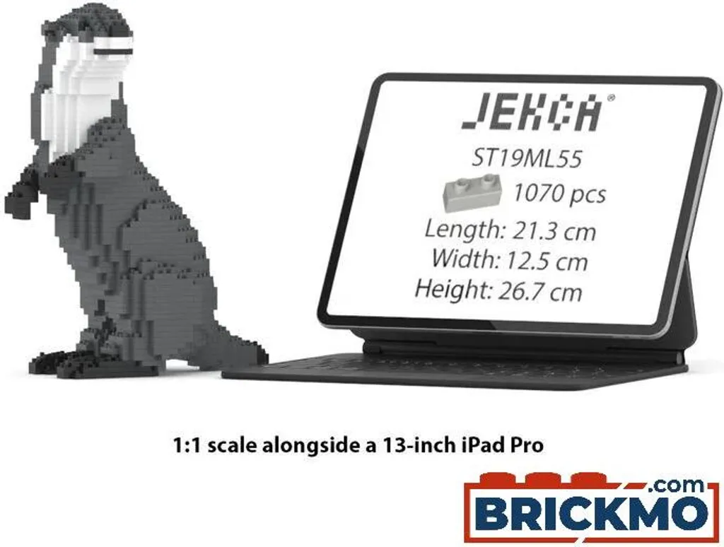 Loutre asiatique JEKCA ST19ML55 : Sculpture en briques ultra-réaliste