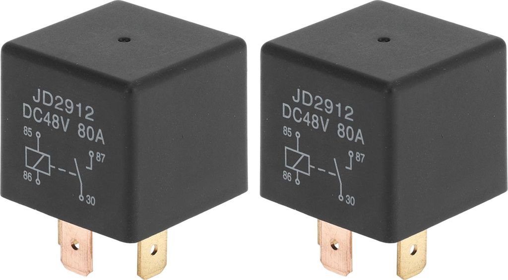 4 Pins 48V 80A Auto Relais Mehrzweck Wasserdichtes Auto Relais 2 Stück Schwarz