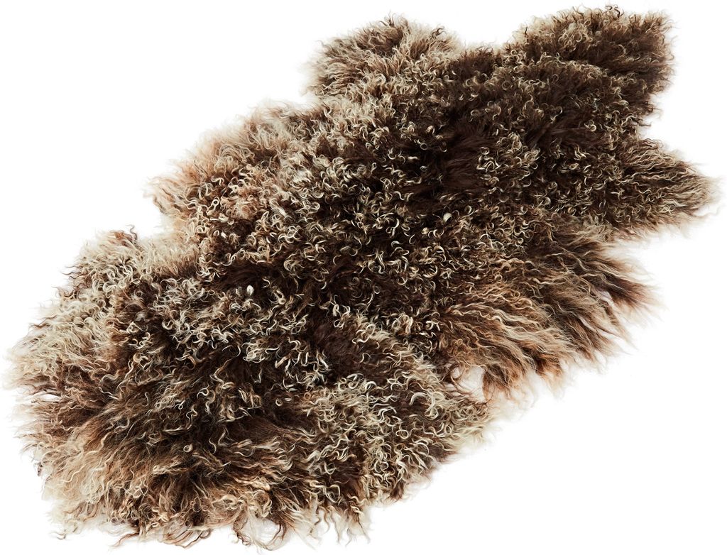 Naturform Tibetlammfell Teppich 100x55cm JAY106 Braun (Tops) 100cm