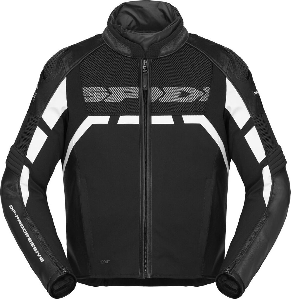 Spidi Rapid H2Out wasserdichte Motorrad Lederjacke, schwarz/weiß, XL