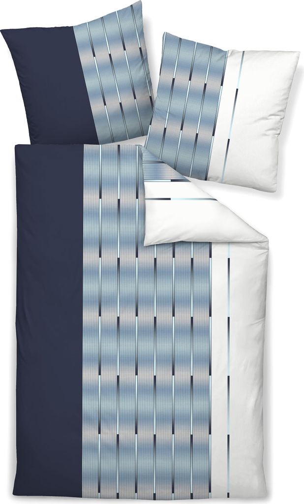 Janine Bettwäsche blau 1x 155x220 cm + 1x 80x80 cm